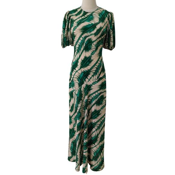 Ulla Johnson Ines Silk Dress Acacia Green US 4 - Picture 6 of 10